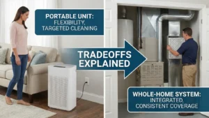 Portable HEPA air purifiers vs whole-home filtration systems