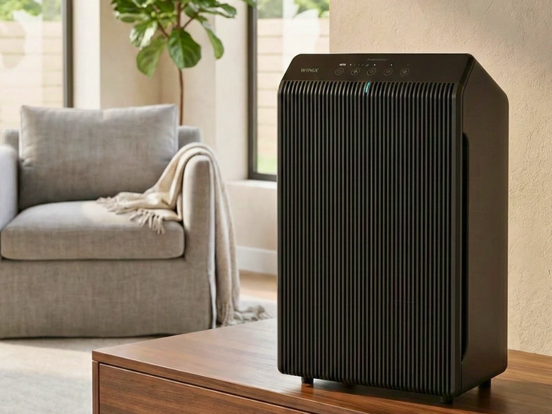 Winix 5500-2 HEPA air purifier bedroom sleep mode — auto-dim, PlasmaWave, CADR 243 CFM